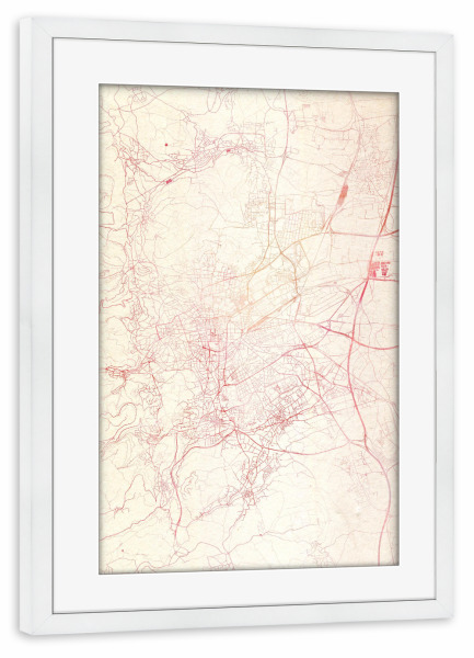 Poster mit Rahmen weiß "Clermont-Ferrand Frankreich I" artboxONE - Städte,Reise - Städte,Stadtkarte,Wasserfarbe