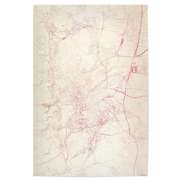 Poster 30x20 cm "Clermont-Ferrand Frankreich I" artboxONE - Städte,Reise - Städte,Stadtkarte,Wasserfarbe