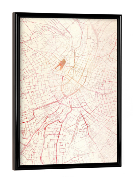 Poster mit schwarzem Rahmen "Chemnitz Deutschland I" artboxONE - Städte,Reise - Städte,Stadtkarte,Wasserfarbe