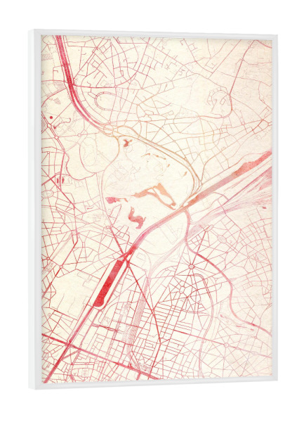 Poster mit weißem Rahmen "Brüssel Belgien I" artboxONE - Städte,Reise - Städte,Stadtkarte,Wasserfarbe