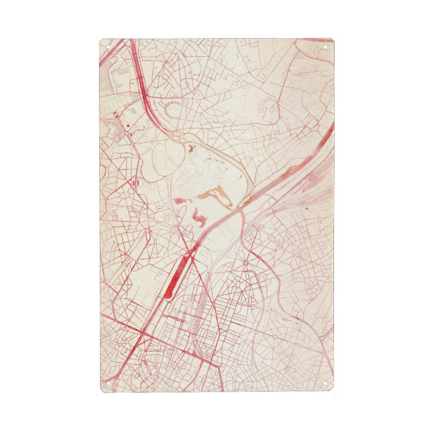 Metall Poster "Brüssel Belgien I" artboxONE - Städte,Reise - Städte,Stadtkarte,Wasserfarbe - Blechschild