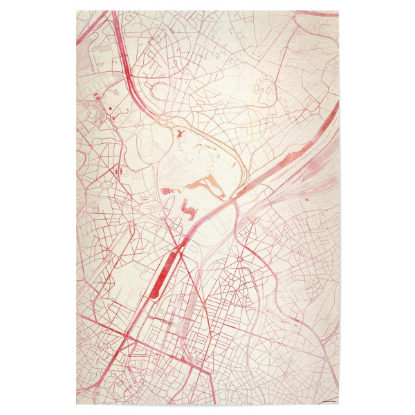 Poster "Brüssel Belgien I" artboxONE - Städte,Reise - Städte,Stadtkarte,Wasserfarbe