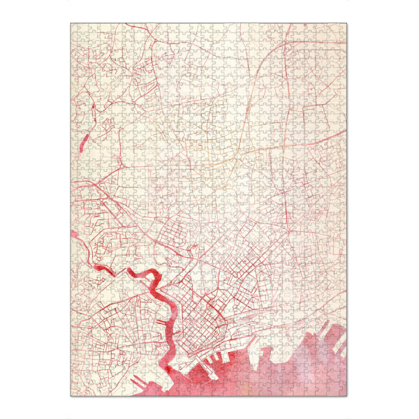 Puzzle Ravensburger "Brest Frankreich II" artboxONE - Städte,Reise - Städte,Stadtkarte,Wasserfarbe - Bild städte