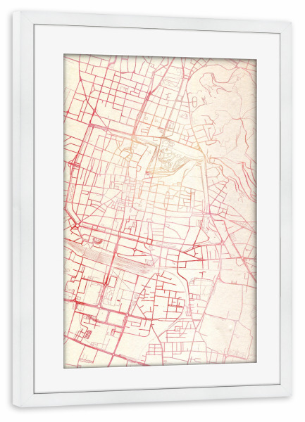 Poster mit Rahmen weiß "Brescia Italien II" artboxONE - Städte,Reise - Städte,Stadtkarte,Wasserfarbe