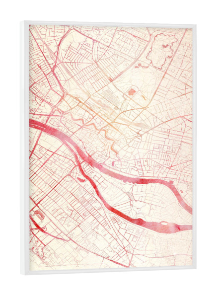 Poster mit weißem Rahmen "Bremen Deutschland I" artboxONE - Städte,Reise - Städte,Stadtkarte,Wasserfarbe