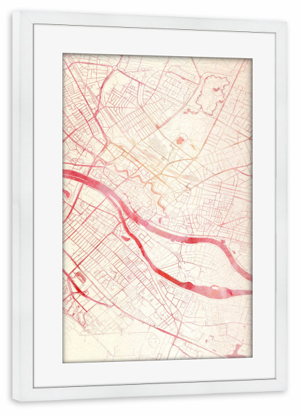 Poster mit Rahmen weiß "Bremen Deutschland I" artboxONE - Städte,Reise - Städte,Stadtkarte,Wasserfarbe