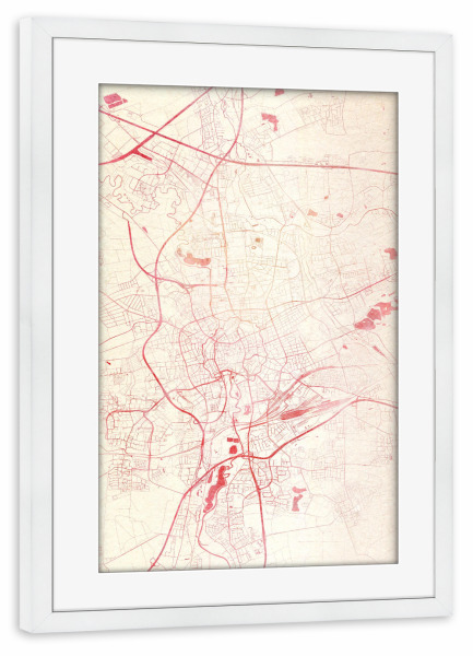 Poster mit Rahmen weiß "Braunschweig Deutschland II" artboxONE - Städte,Reise - Städte,Stadtkarte,Wasserfarbe