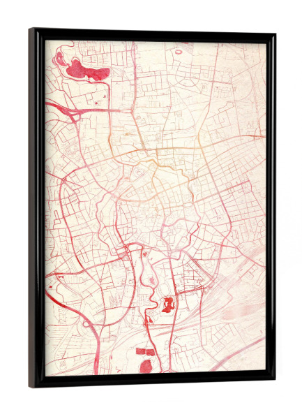 Poster mit schwarzem Rahmen "Braunschweig Deutschland I" artboxONE - Städte,Reise - Städte,Stadtkarte,Wasserfarbe