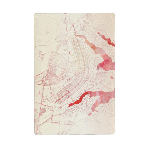 Metall Poster "Brasilia Brasilien I" artboxONE - Städte,Reise - Städte,Stadtkarte,Wasserfarbe - Blechschild