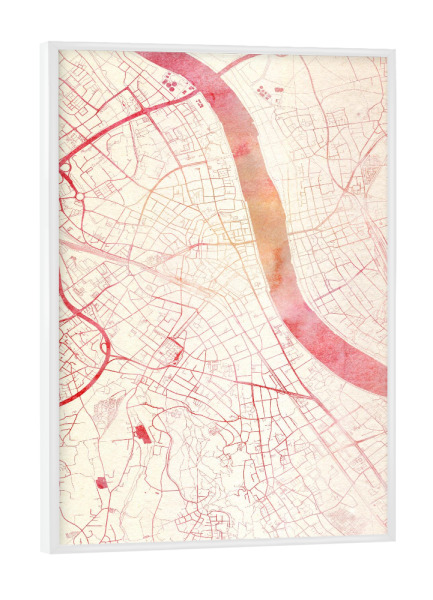 Poster mit weißem Rahmen "Bonn Deutschland I" artboxONE - Städte,Reise - Städte,Stadtkarte,Wasserfarbe