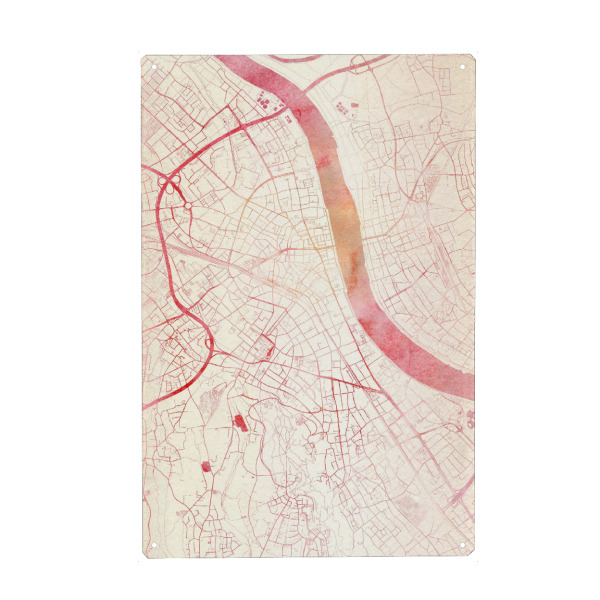 Metall Poster "Bonn Deutschland I" artboxONE - Städte,Reise - Städte,Stadtkarte,Wasserfarbe - Blechschild