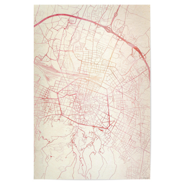 Poster 30x20 cm "Bologna Italien I" artboxONE - Städte,Reise - Städte,Stadtkarte,Wasserfarbe