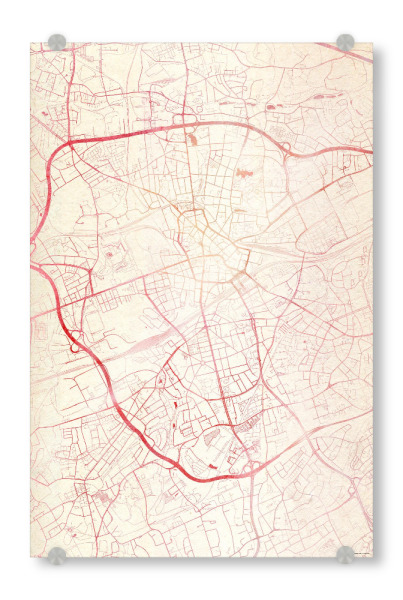 Acrylglasbild "Bochum Deutschland I" artboxONE - Städte,Reise - Städte,Stadtkarte,Wasserfarbe