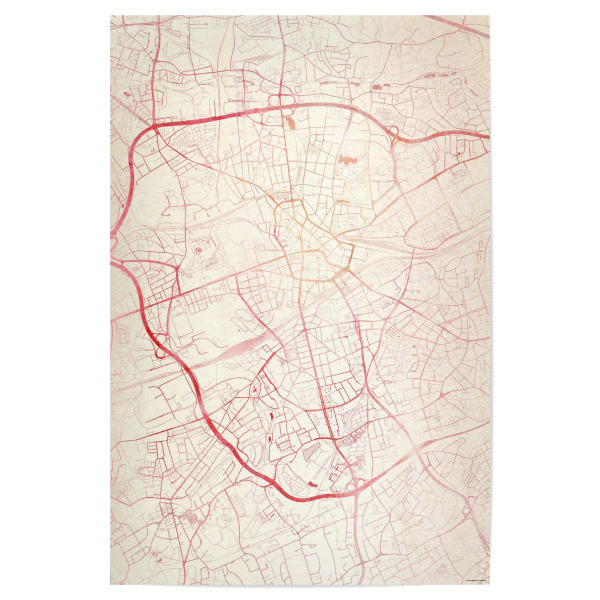 Poster 30x20 cm "Bochum Deutschland I" artboxONE - Städte,Reise - Städte,Stadtkarte,Wasserfarbe