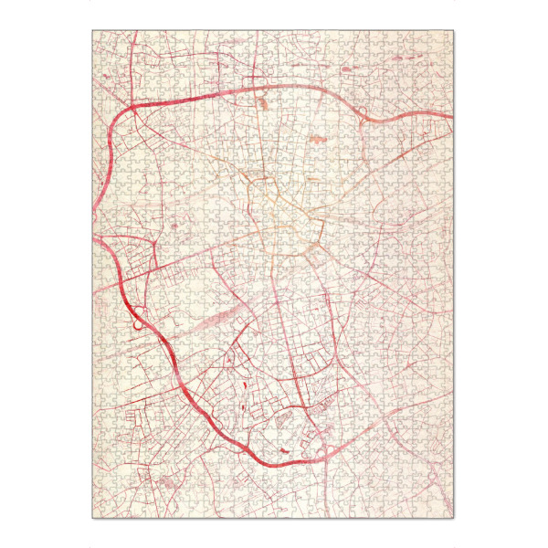 Puzzle Ravensburger "Bochum Deutschland I" artboxONE - Städte,Reise - Städte,Stadtkarte,Wasserfarbe - Bild städte