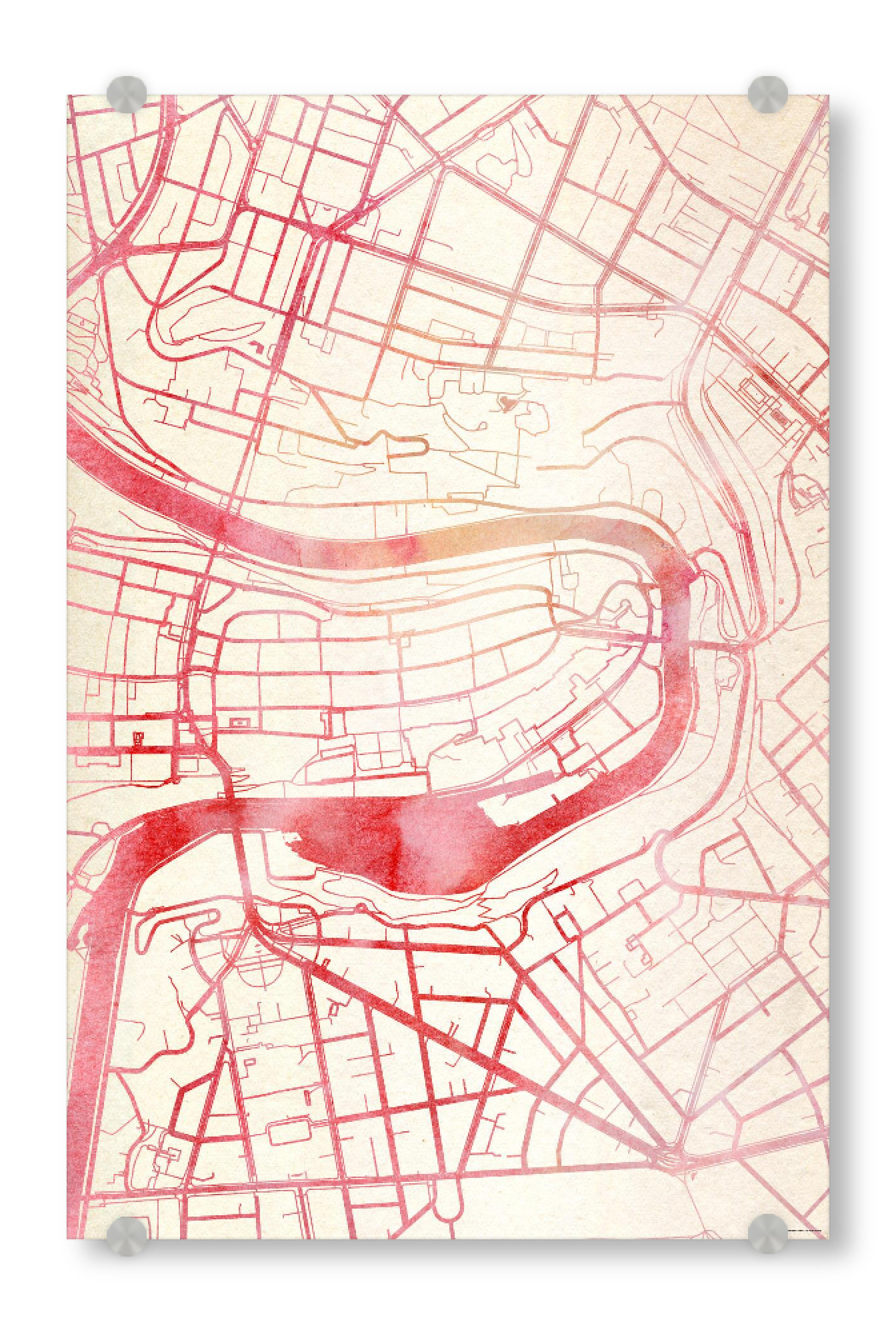 Acrylglasbild "Bern Schweiz II" artboxONE - Städte,Reise - Städte,Stadtkarte,Wasserfarbe