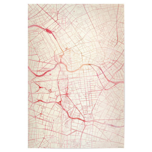 Poster 30x20 cm "Berlin Deutschland I" artboxONE - Städte,Reise - Städte,Stadtkarte,Wasserfarbe
