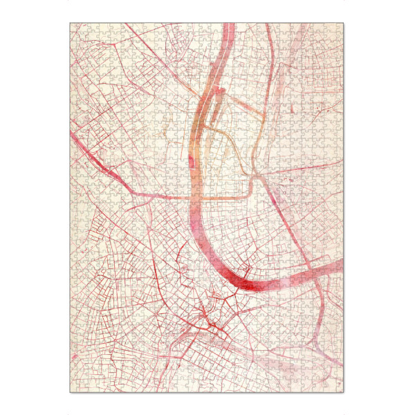 Puzzle Ravensburger "Basel Schweiz I" artboxONE - Städte,Reise - Städte,Stadtkarte,Wasserfarbe - Bild städte