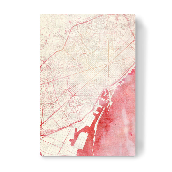 Leinwandbild "Barcelona Spanien I" artboxONE - Städte,Reise - Städte,Stadtkarte,Wasserfarbe