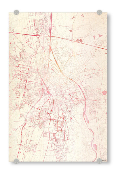 Acrylglasbild "Augsburg Deutschland I" artboxONE - Städte,Reise - Städte,Stadtkarte,Wasserfarbe