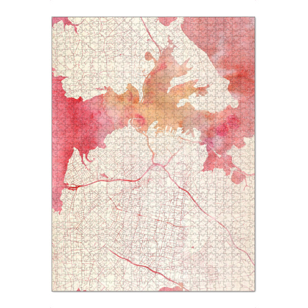 Puzzle Ravensburger "Auckland Neuseeland II" artboxONE - Städte,Reise - Städte,Stadtkarte,Wasserfarbe - Bild städte