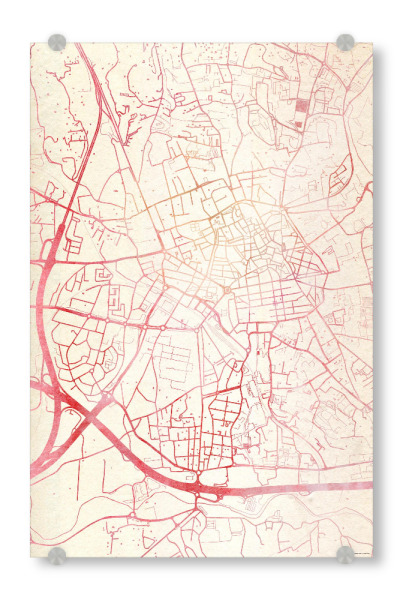 Acrylglasbild "Aix-en-Provence Frankreich II" artboxONE - Städte,Reise - Städte,Stadtkarte,Wasserfarbe