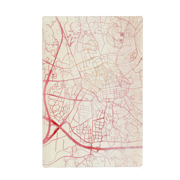 Metall Poster "Aix-en-Provence Frankreich II" artboxONE - Städte,Reise - Städte,Stadtkarte,Wasserfarbe - Blechschild