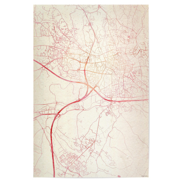 Poster 30x20 cm "Aix-en-Provence Frankreich I" artboxONE - Städte,Reise - Städte,Stadtkarte,Wasserfarbe