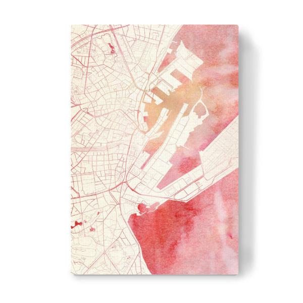 Leinwandbild "Aarhus Dänemark I" artboxONE - Städte,Reise - Städte,Stadtkarte,Wasserfarbe