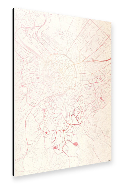 Alu-Dibond "Städtekarte Aachen Deutschland I" 30x20 cm artboxONE