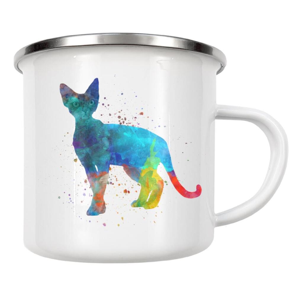 Emaille Tasse "Devon rex in watercolor" artboxONE - Tiere,Abstrakt