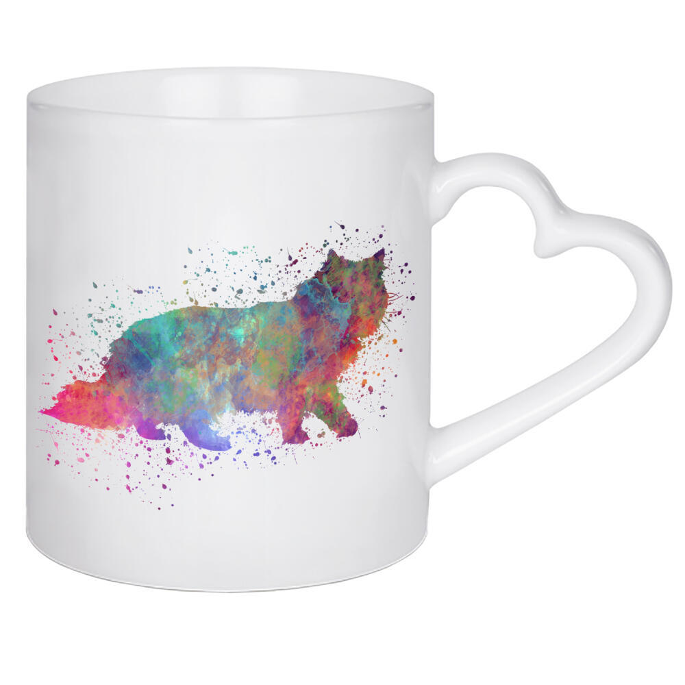 Herztasse "Forest cat in watercolor" artboxONE - Tiere,Abstrakt
