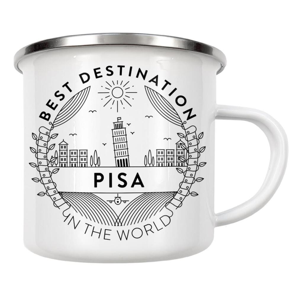 Emaille Tasse "Pisa Tower Badge" artboxONE - Städte,Reise