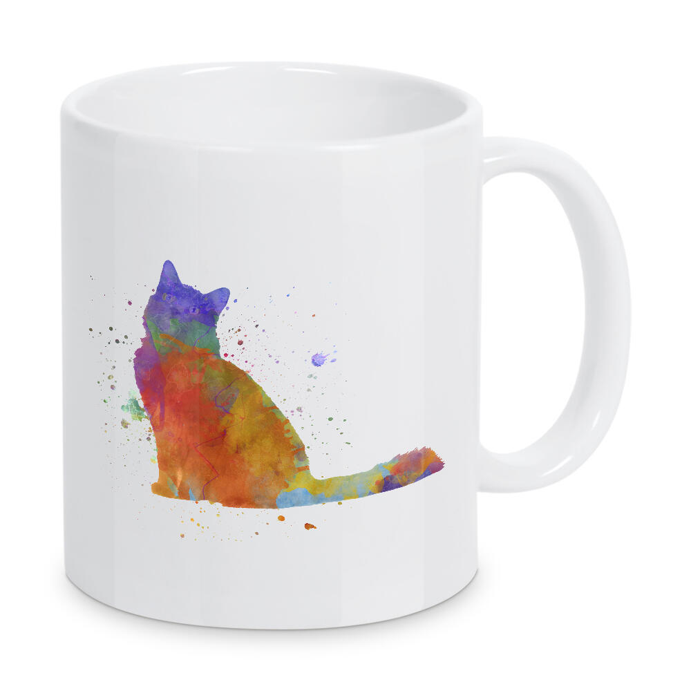 Tasse "Nebelung cat in watercolor" artboxONE - Tiere,Abstrakt - Cat,Pet,Feline,Animal,Watercolor,Drawing,Children's decoration,Decoration,Katze