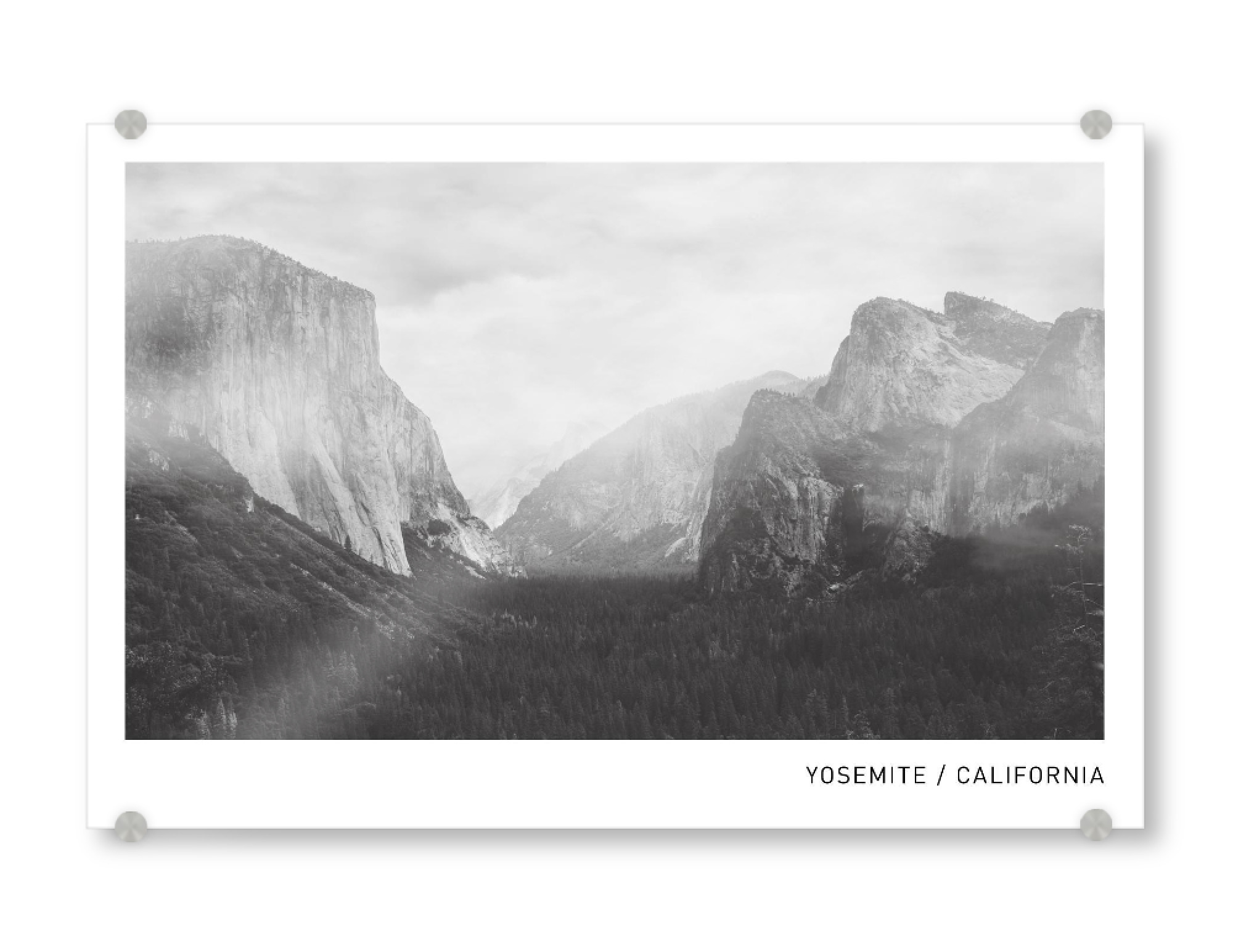 Acrylglasbild "Yosemite Valley" artboxONE - Natur,Schwarzweiß