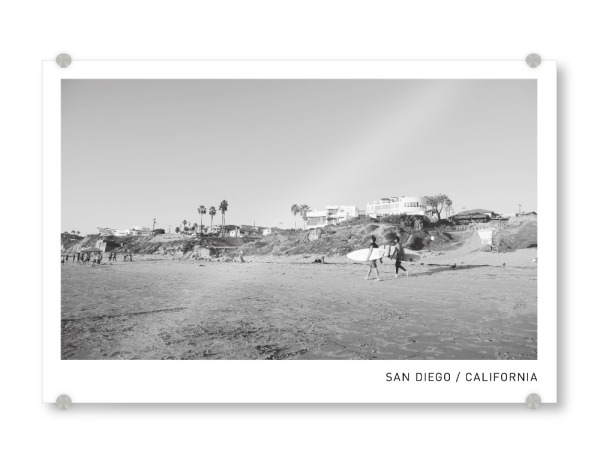 Acrylglasbild "San Diego Beach II" artboxONE - Reise,Schwarzweiß,Reise / Strand und Meer