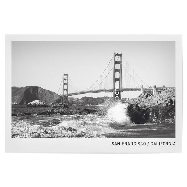 Poster 30x20 cm "Golden Gate Bridge" artboxONE - Städte,Reise,Schwarzweiß