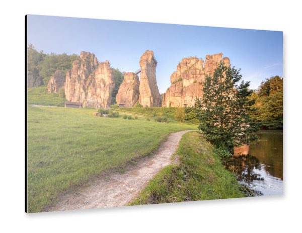 Alu-Dibond "Externsteine im Morgenlicht" 30x20 cm artboxONE