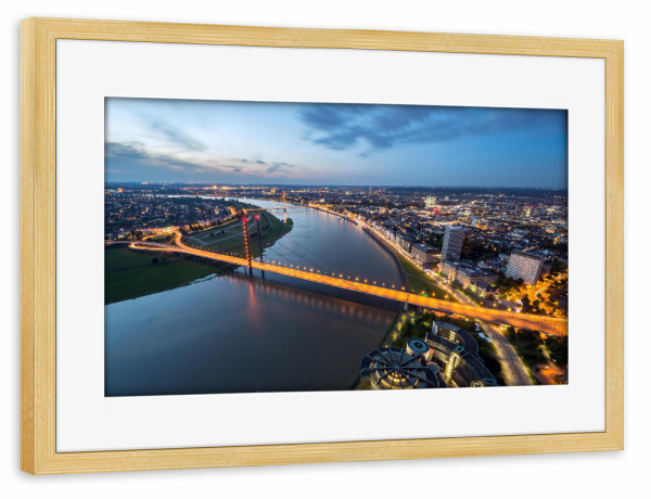 Poster mit Rahmen kiefer "Düsseldorf von oben" artboxONE - Städte,Reise