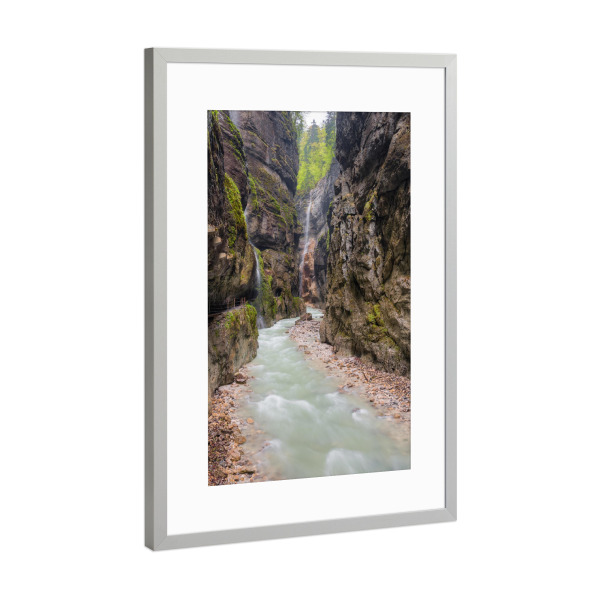 Poster mit Rahmen Silber "Partnachklamm Garmisch-Partenkirchen" artboxONE - Natur,Reise