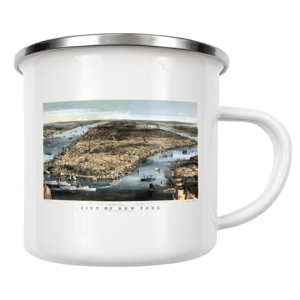 Emaille Tasse "Bildliche Karte von New York" artboxONE - Architektur,Kartografie