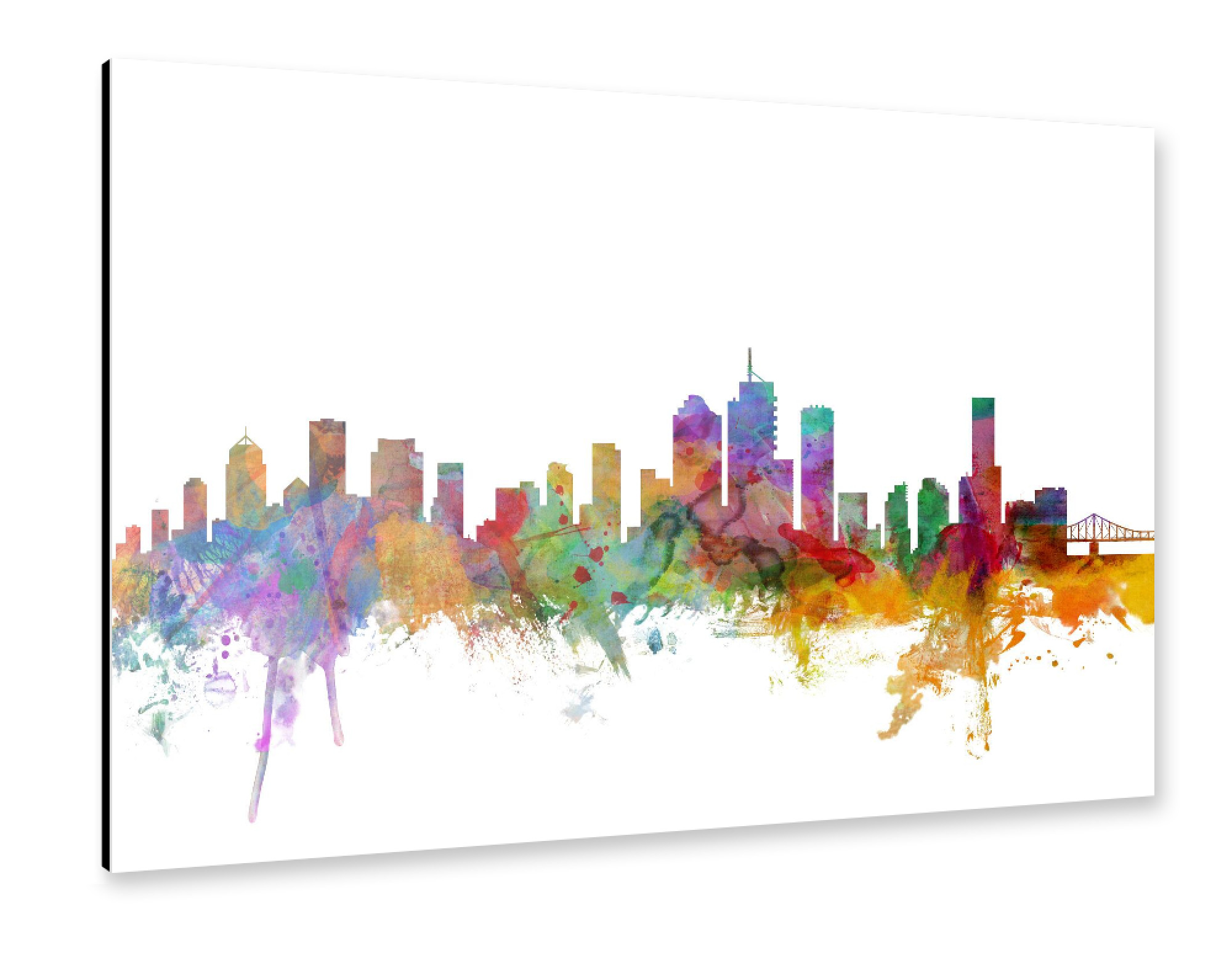 Alu-Dibond "Brisbane Australia Watercolor" 30x20 cm artboxONE