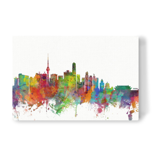 Leinwandbild "Beijing China Watercolor" artboxONE - Städte,Reise,Architektur