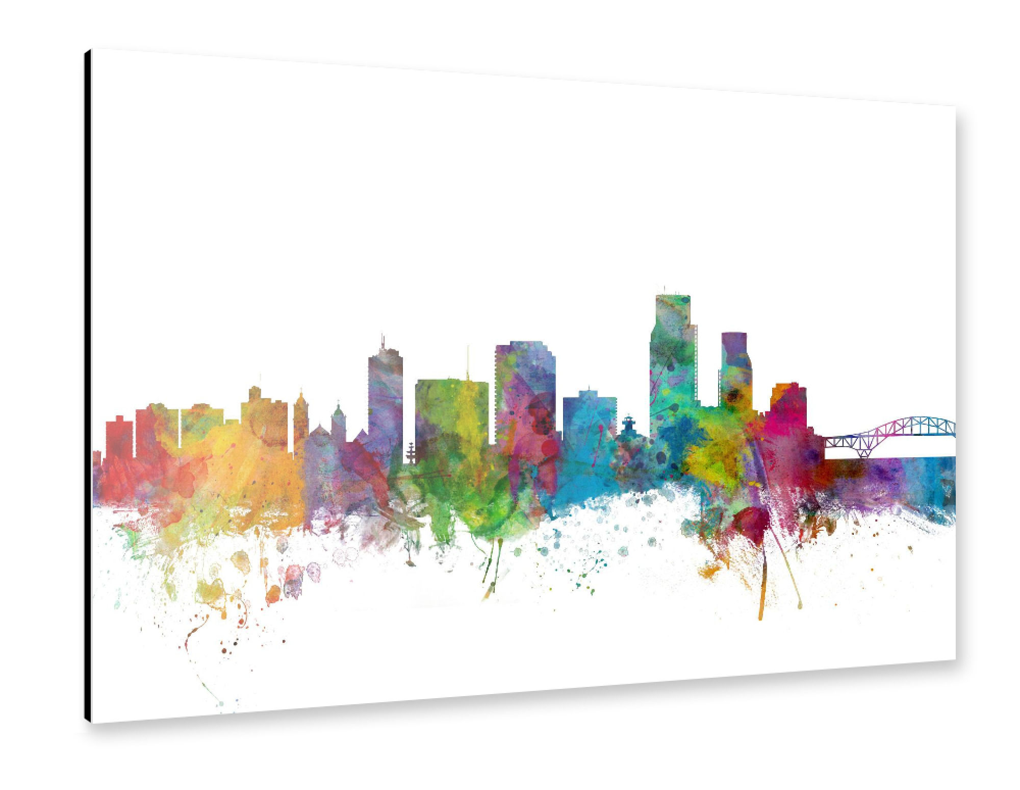 Alu-Dibond "Corpus Christie Texas Watercolor" 30x20 cm artboxONE