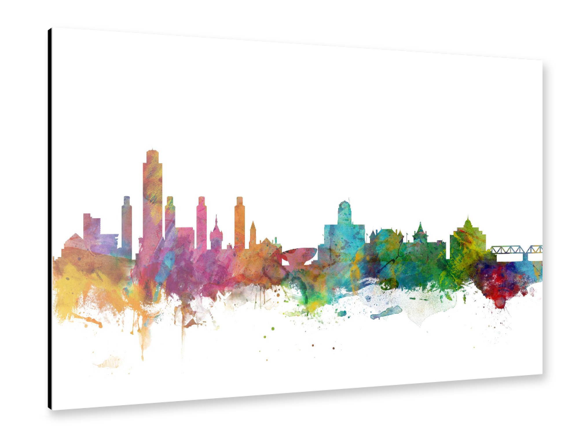 Alu-Dibond "Albany New York Watercolor" 30x20 cm artboxONE