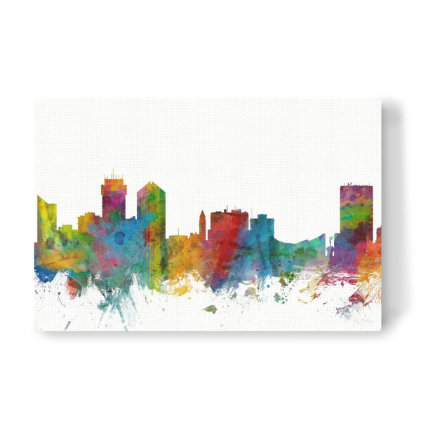 Leinwandbild "Wichita Kansas Watercolor" artboxONE - Städte,Reise,Architektur