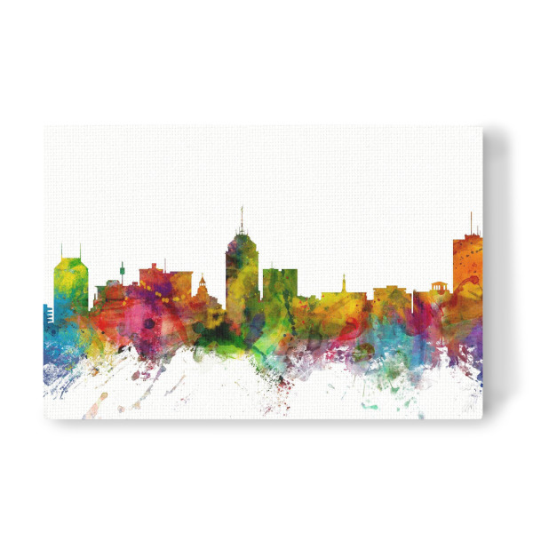 Leinwandbild "Fresno California Watercolor" artboxONE - Städte,Reise,Architektur