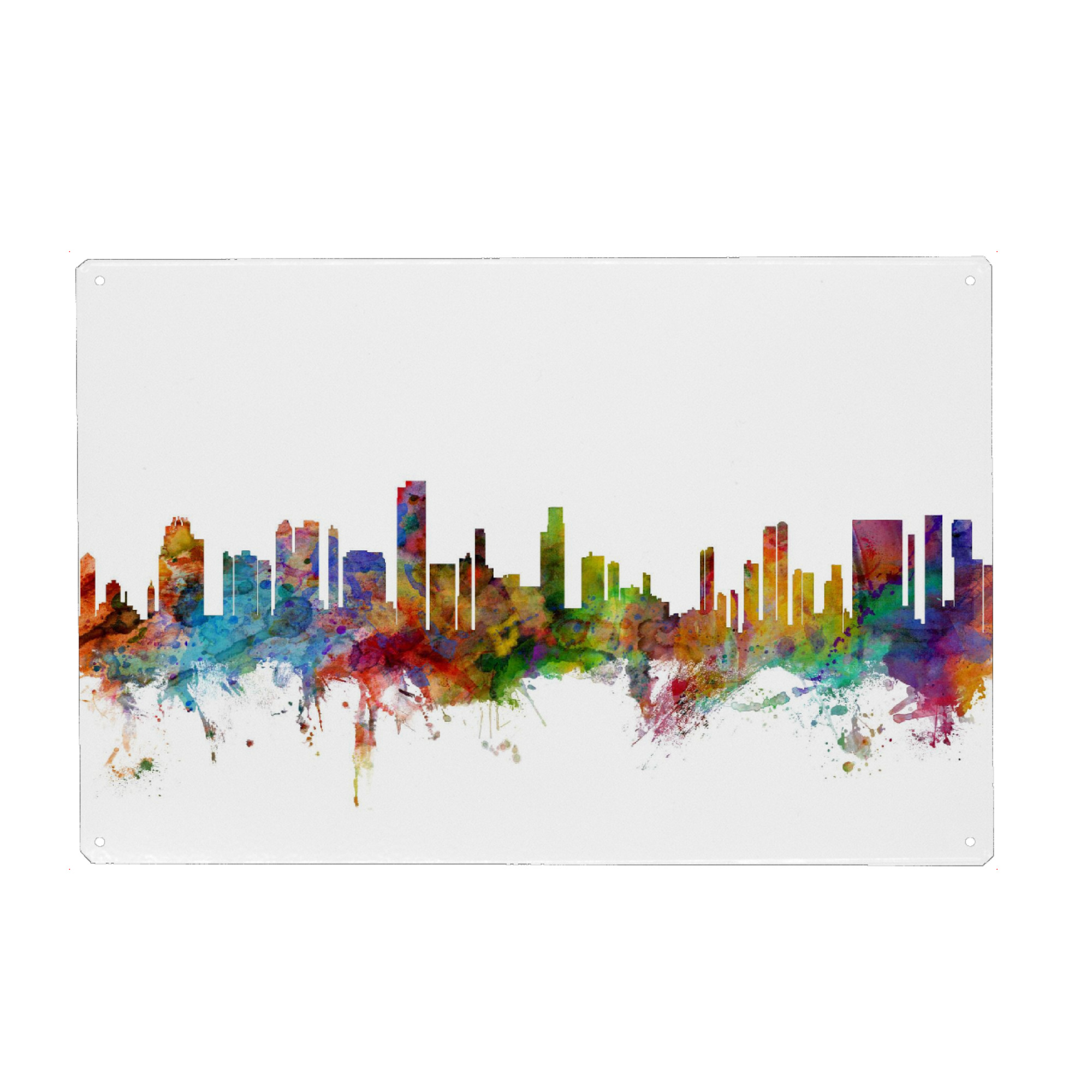 Metall Poster "Honolulu Hawaii Watercolor" artboxONE - Städte,Reise,Architektur