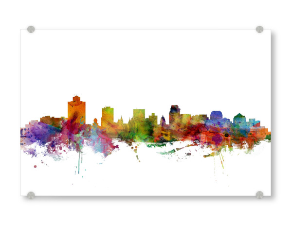 Acrylglasbild "Salt Lake City Watercolor" artboxONE - Städte,Reise,Architektur