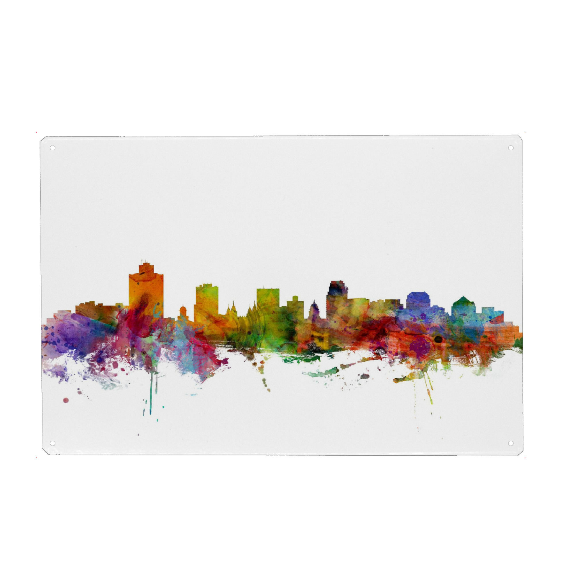 Metall Poster "Salt Lake City Watercolor" artboxONE - Städte,Reise,Architektur